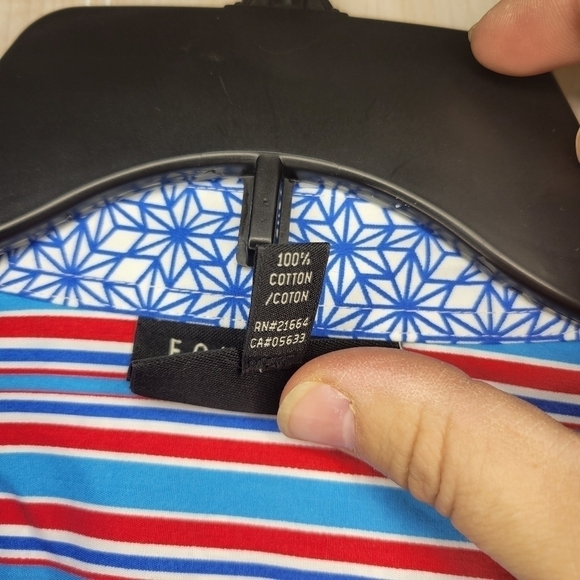 Foxcroft Blue Geometric Wrinkle Free Button Down Top Sz 14 - Picture 4 of 5